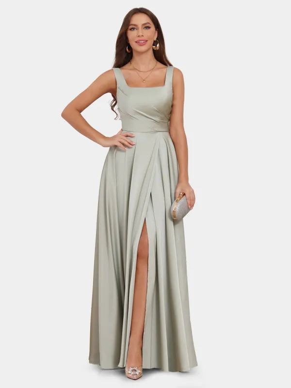 A-Line/Princess Scoop Sleeveless Evening Dresses with Ruched sold by Lavetir