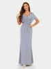 Sheath/Column V-Neck Short Sleeves Evening Dresses with Ruched sold by Lavetir