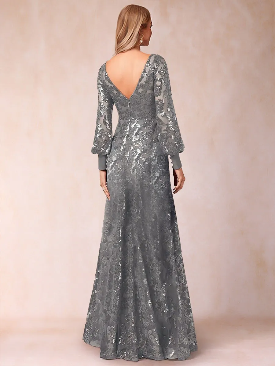 A-Line/Princess Scoop Long Sleeves Mother of the Bride Dresses with Applique sold by Lavetir product image thumbnail 2