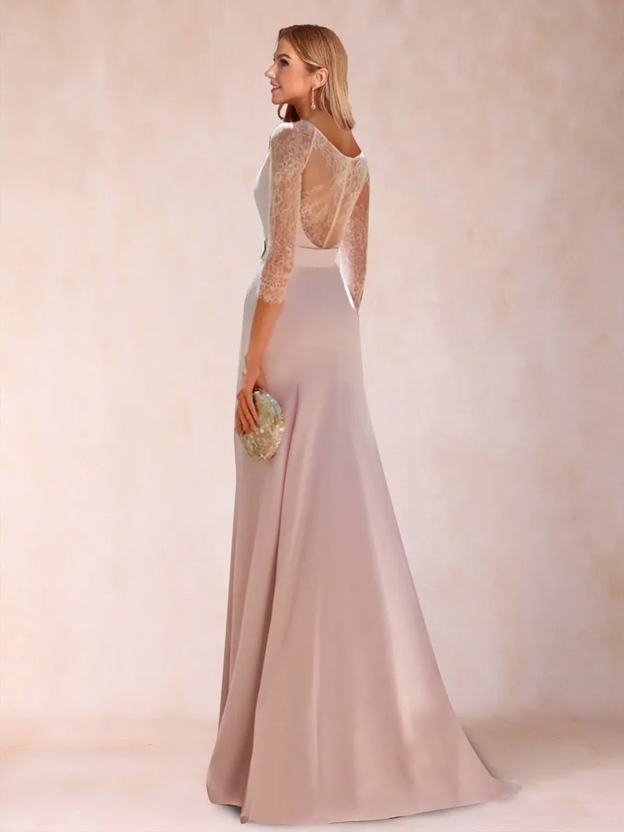 Trumpet/Mermaid Scoop 3/4 Sleeves Mother of the Bride Dresses with Split Side sold by Lavetir product image thumbnail 2
