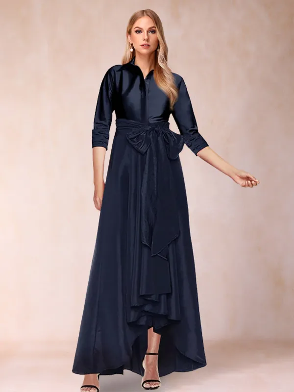 A-Line/Princess Asymmetrical 3/4 Sleeves Mother of the Bride Dresses with Belt sold by Lavetir