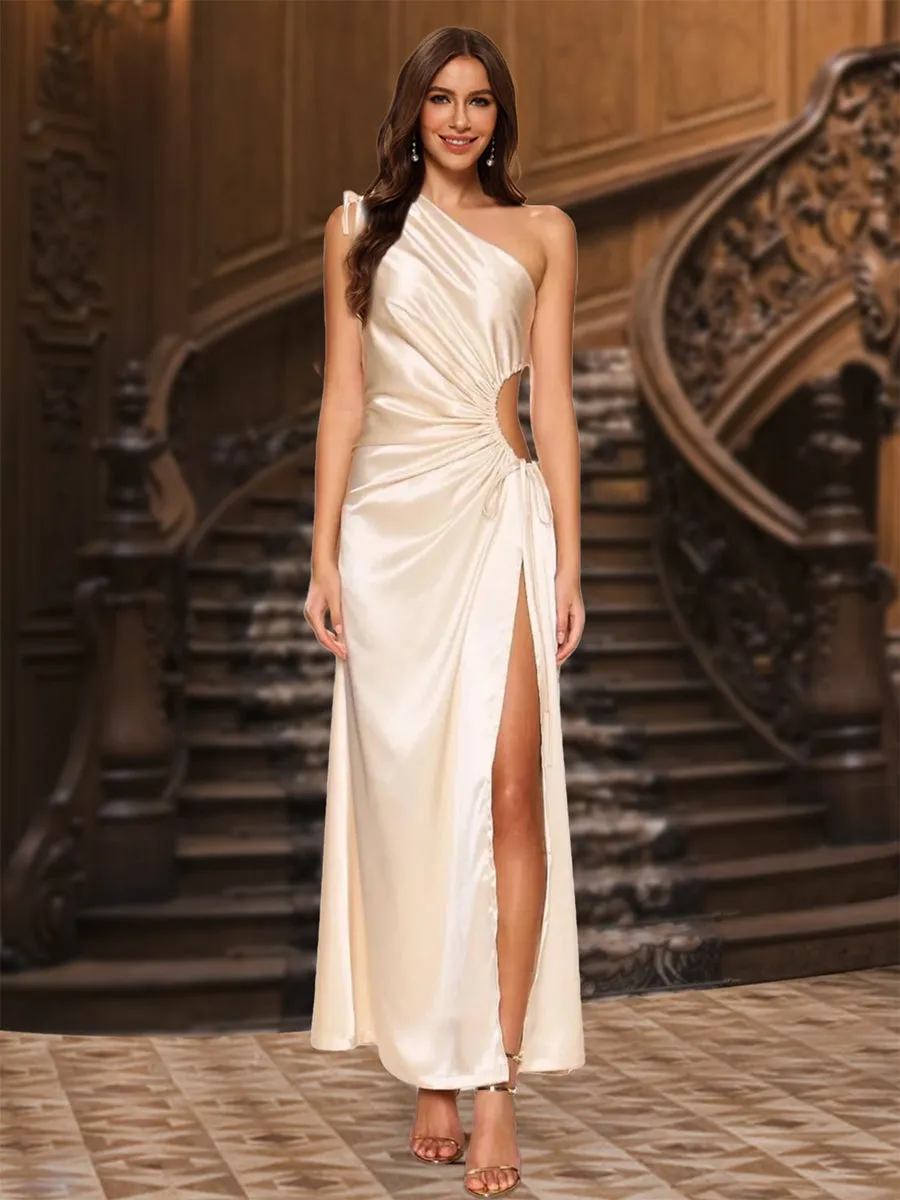 Sheath/Column One-Shoulder Sleeveless Evening Dresses with Side-Cut sold by Lavetir