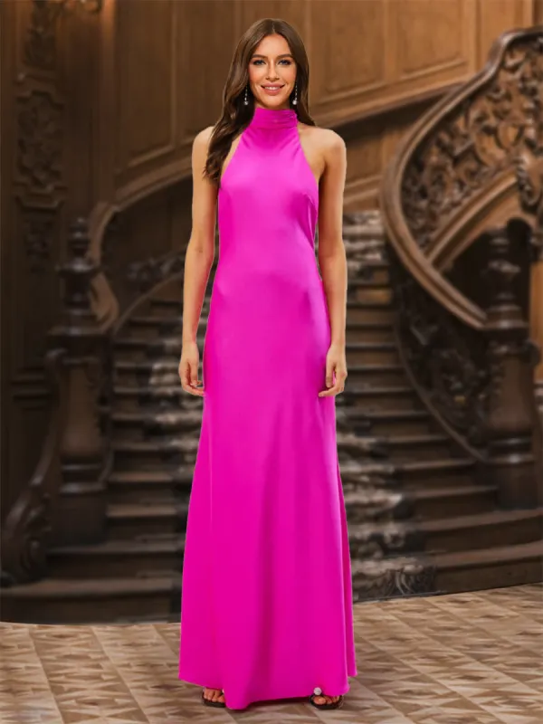 Sheath/Column Halter Sleeveless Evening Dresses with Ruched sold by Lavetir
