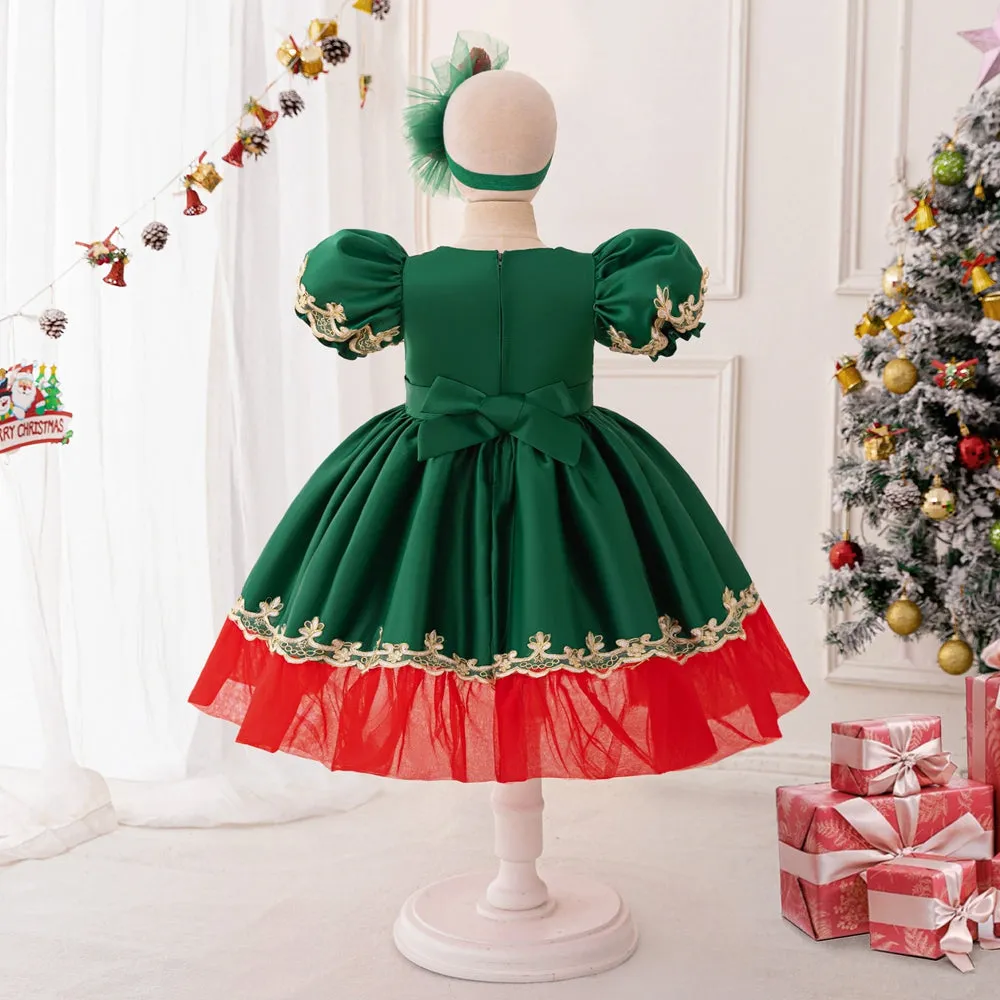 A-Line/Princess Scoop Puff Sleeves Christmas Dresses with Sequins sold by Lavetir product image thumbnail 2