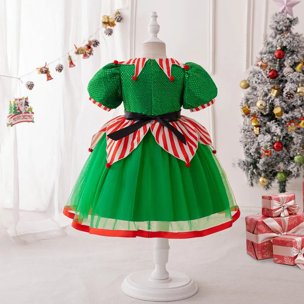 Ball Gown Scoop Puff Sleeves Christmas Dresses with Bow Knot sold by Lavetir product image thumbnail 2