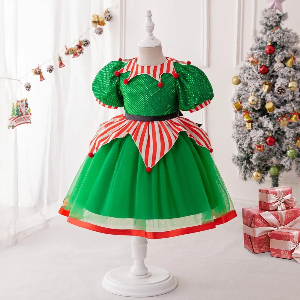 Ball Gown Scoop Puff Sleeves Christmas Dresses with Bow Knot sold by Lavetir product image thumbnail 3