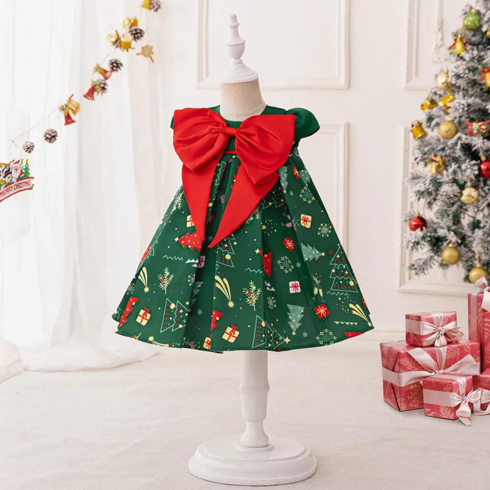 Ball Gown Scoop Puff Sleeves Christmas Dresses with Bow Knot sold by Lavetir product image thumbnail 3