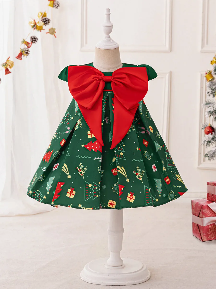 Ball Gown Scoop Puff Sleeves Christmas Dresses with Bow Knot sold by Lavetir