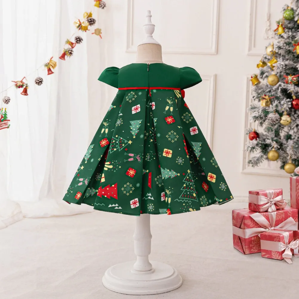 Ball Gown Scoop Puff Sleeves Christmas Dresses with Bow Knot sold by Lavetir product image thumbnail 2