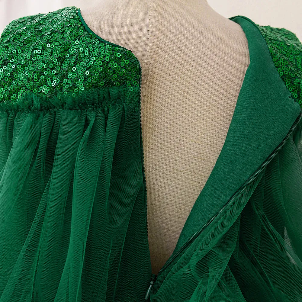 Tiered Ball Gown Scoop Sleeveless Christmas Dresses with Sequins sold by Lavetir product image thumbnail 5