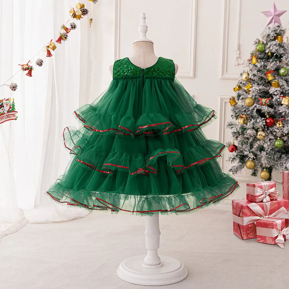 Tiered Ball Gown Scoop Sleeveless Christmas Dresses with Sequins sold by Lavetir product image thumbnail 2