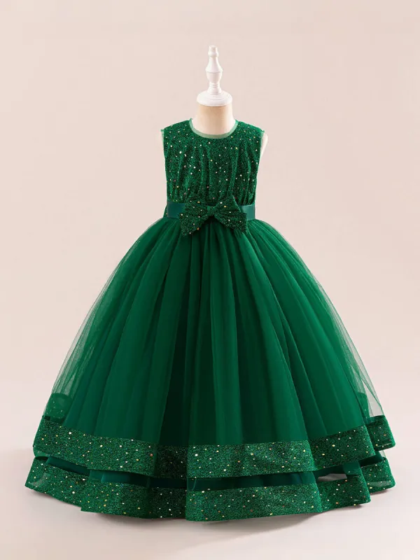A-Line/Princess Scoop Sleeveless Christmas Dresses with Sequins sold by Lavetir