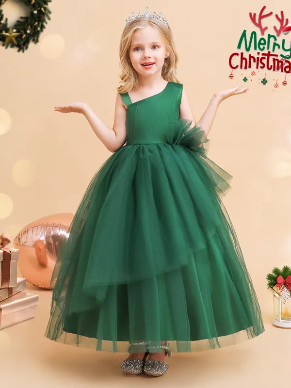 A-Line/Princess Asymmetrical Sleeveless Christmas Dresses with Sash sold by Lavetir