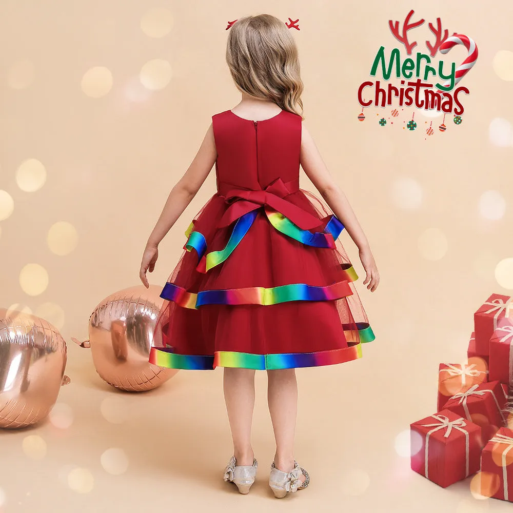 A-Line/Princess Scoop Sleeveless Christmas Dresses with Bow Knot sold by Lavetir product image thumbnail 2