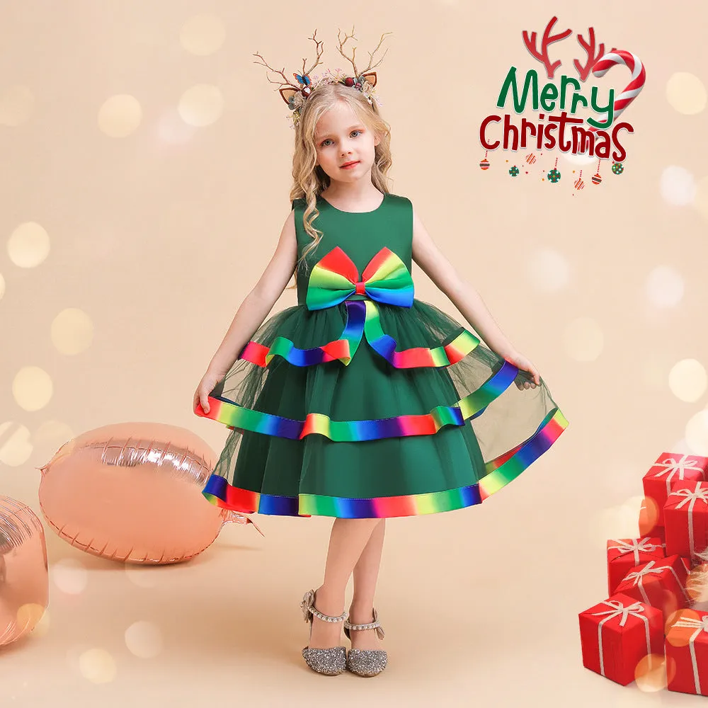 A-Line/Princess Scoop Sleeveless Christmas Dresses with Bow Knot sold by Lavetir product image thumbnail 5