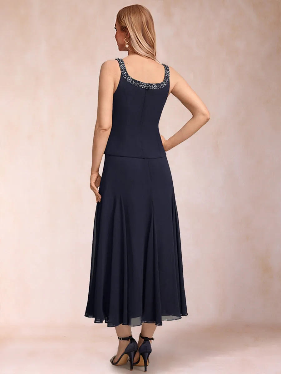 A-Line/Princess Scoop 3/4 Sleeves 2 Pieces Mother of the Bride Dresses with Sequins sold by Lavetir product image thumbnail 4