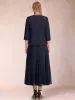 A-Line/Princess Scoop 3/4 Sleeves 2 Pieces Mother of the Bride Dresses with Sequins sold by Lavetir