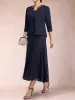 A-Line/Princess Scoop 3/4 Sleeves 2 Pieces Mother of the Bride Dresses with Sequins sold by Lavetir