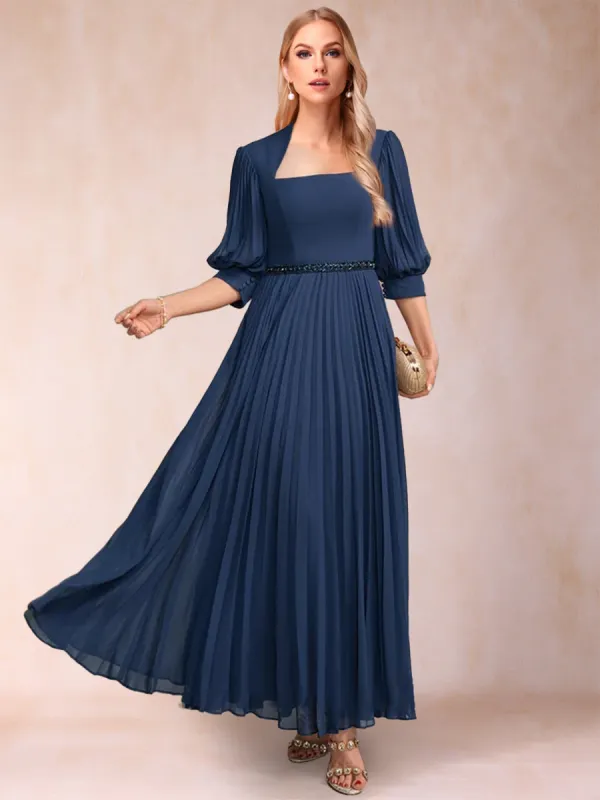 A-Line/Princess Scoop 3/4 Sleeves Mother of the Bride Dresses with Beading sold by Lavetir