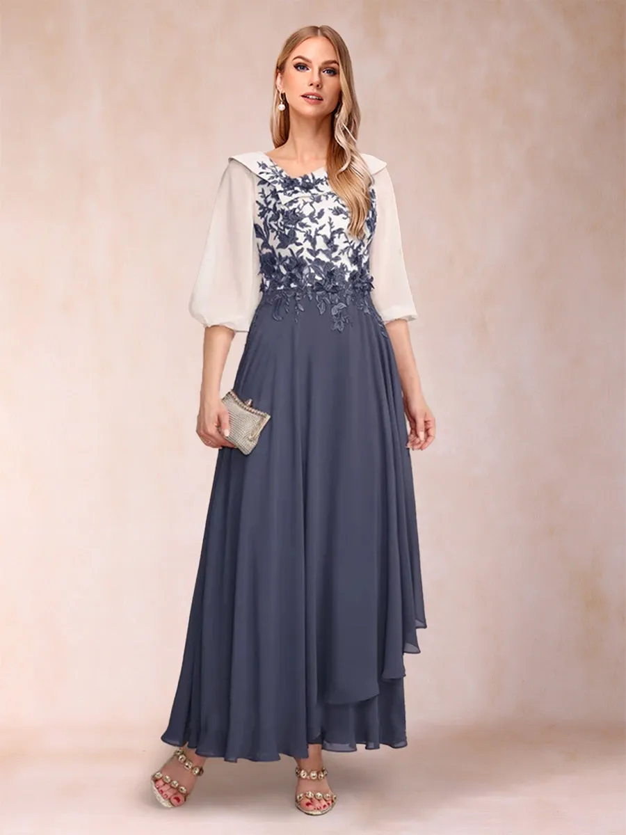A-Line/Princess V-Neck Half Sleeves Mother of the Bride Dresses with Ruffles sold by Lavetir