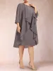 Sheath/Column Scoop 3/4 Sleeves 2 Pieces Plus Size Mother of the Bride Dresses with Rhinestone & Jacket sold by Lavetir