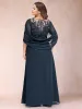 A-Line/Princess Scoop Half Sleeves Plus Size Mother of the Bride Dresses with Appliques & Ruffles sold by Lavetir