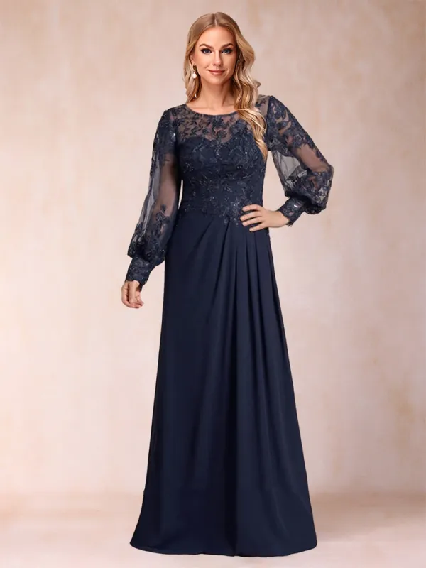 Sheath/Column Scoop Lantern Sleeves Mother of the Bride Dresses with Sequins sold by Lavetir