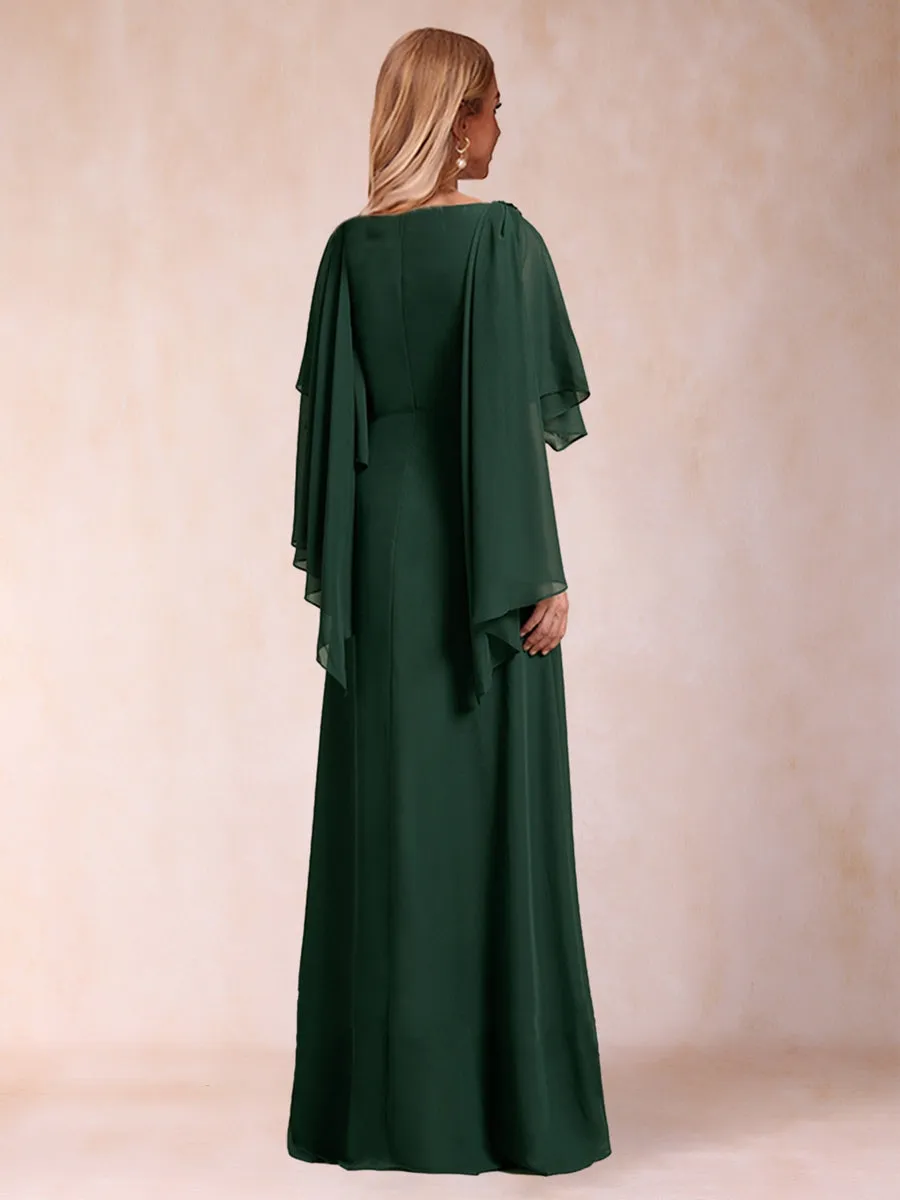 A-Line/Princess Scoop Half Sleeves Mother of the Bride Dresses with Beading sold by Lavetir product image thumbnail 2