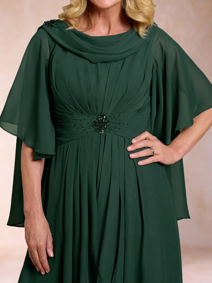 A-Line/Princess Scoop Half Sleeves Mother of the Bride Dresses with Beading sold by Lavetir product image thumbnail 5