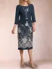 Sheath/Column Scoop 3/4 Sleeves 2 Pieces Mother of the Bride Dresses with Applique sold by Lavetir