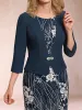 Sheath/Column Scoop 3/4 Sleeves 2 Pieces Mother of the Bride Dresses with Applique sold by Lavetir