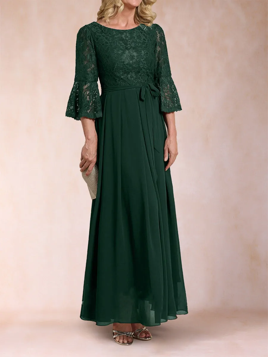 A-Line/Princess Scoop 3/4 Sleeves Mother of the Bride Dresses with Lace sold by Lavetir product image thumbnail 3