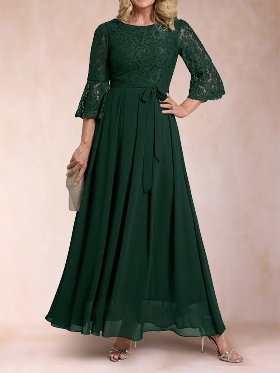 A-Line/Princess Scoop 3/4 Sleeves Mother of the Bride Dresses with Lace sold by Lavetir product image thumbnail 4