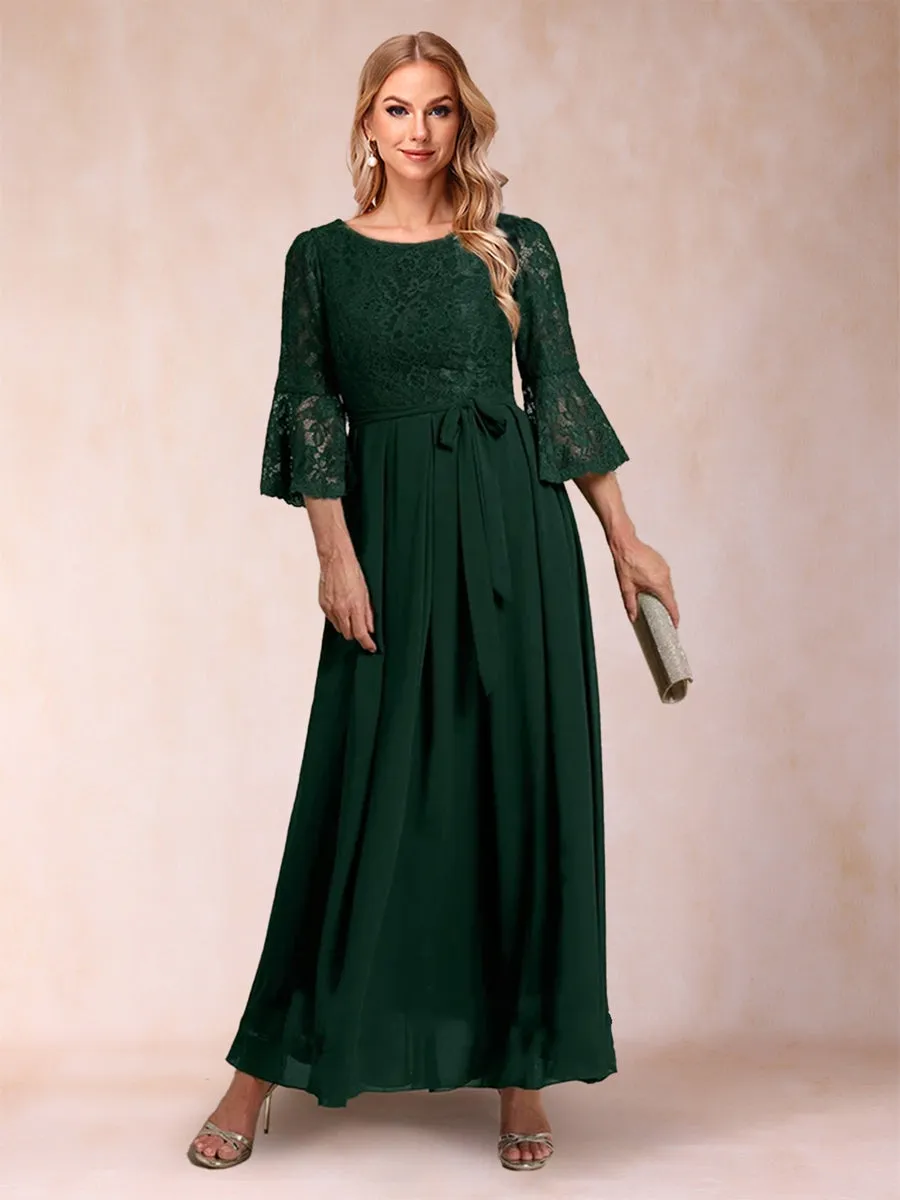 A-Line/Princess Scoop 3/4 Sleeves Mother of the Bride Dresses with Lace sold by Lavetir