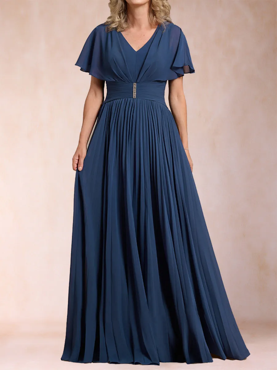 A-Line/Princess V-Neck Short Sleeves Mother of the Bride Dresses with Sash sold by Lavetir product image thumbnail 5