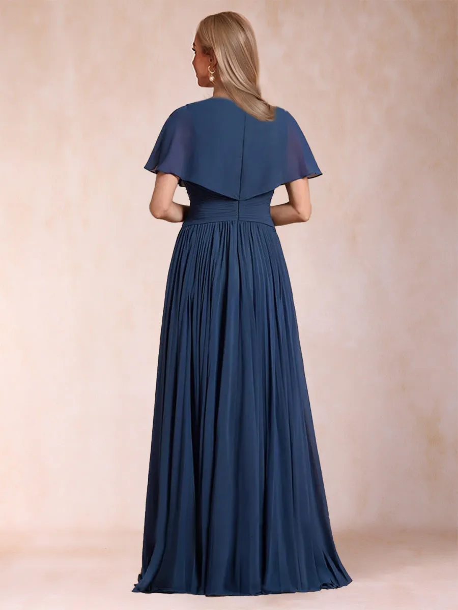 A-Line/Princess V-Neck Short Sleeves Mother of the Bride Dresses with Sash sold by Lavetir product image thumbnail 2