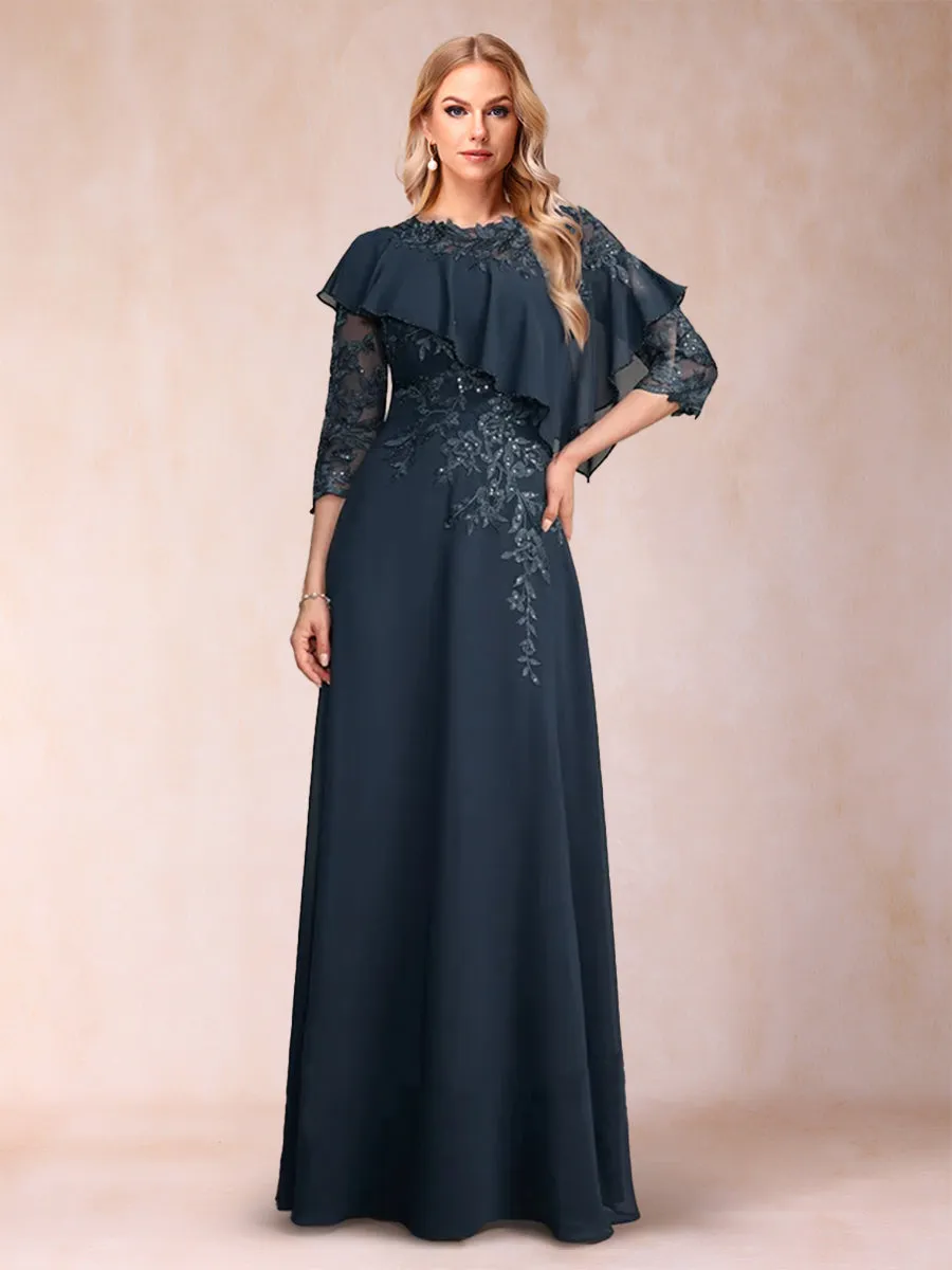 A-Line/Princess Scoop 3/4 Sleeves Mother of the Bride Dresses with Applique sold by Lavetir