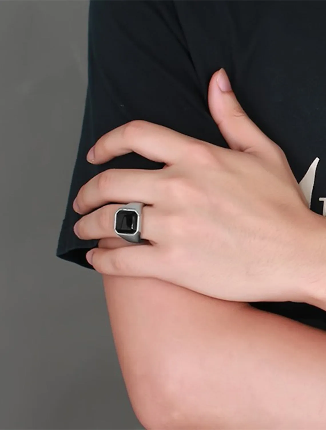 Men's Casual Daily Emerald Cut Rings sold by Lavetir product image thumbnail 3