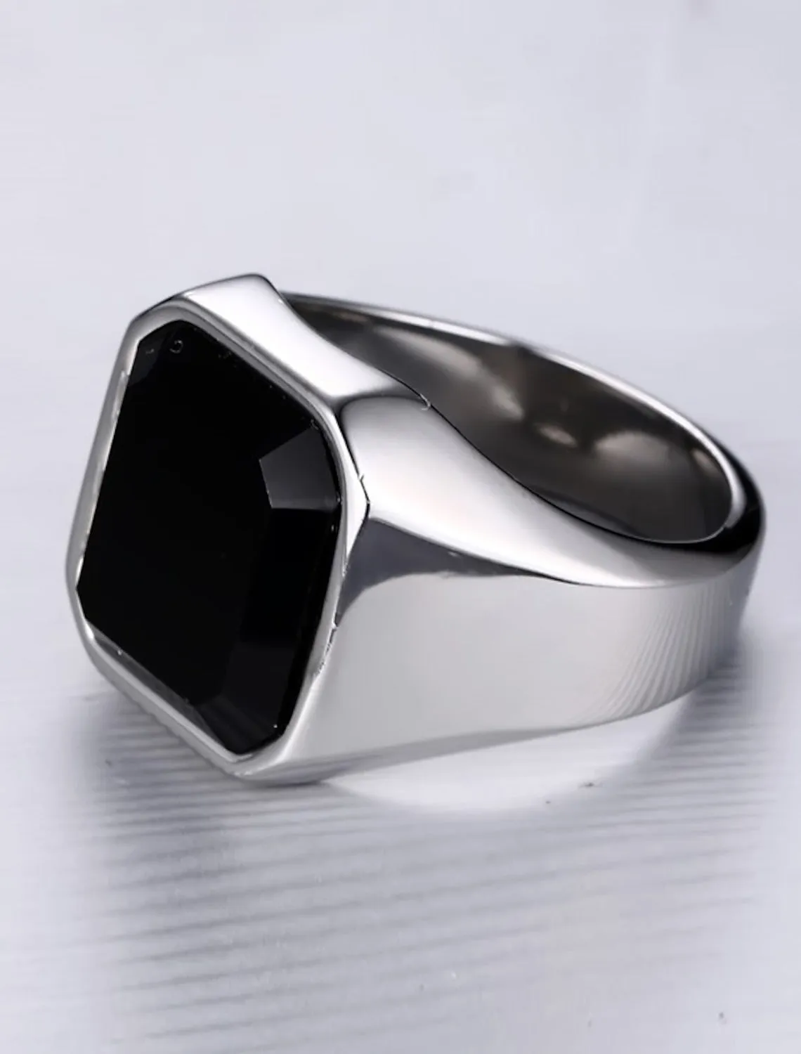 Men's Casual Daily Emerald Cut Rings sold by Lavetir product image thumbnail 2