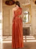 A-Line/Princess One-Shoulder Sleeveless Prom Dresses with Ruched sold by Lavetir