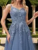 Ball Gown V-Neck Sleeveless Prom Dresses with Applique sold by Lavetir