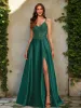 A-Line/Princess V-Neck Sleeveless Prom Dresses with Split Side sold by Lavetir
