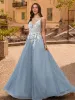 A-Line/Princess V-Neck Sleeveless Prom Dresses with Applique sold by Lavetir