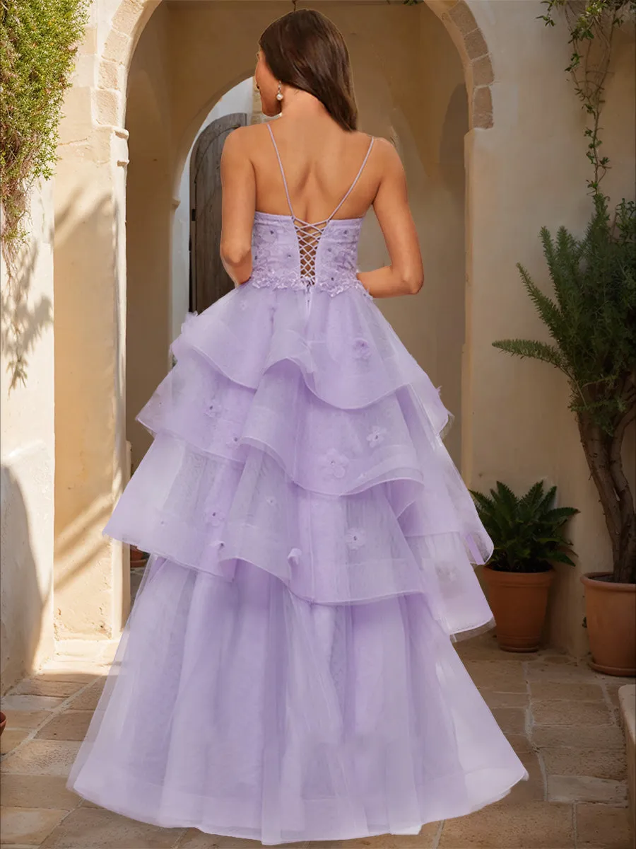 Ball Gown Sweetheart Sleeveless Tiered Prom Dresses sold by Lavetir product image thumbnail 2