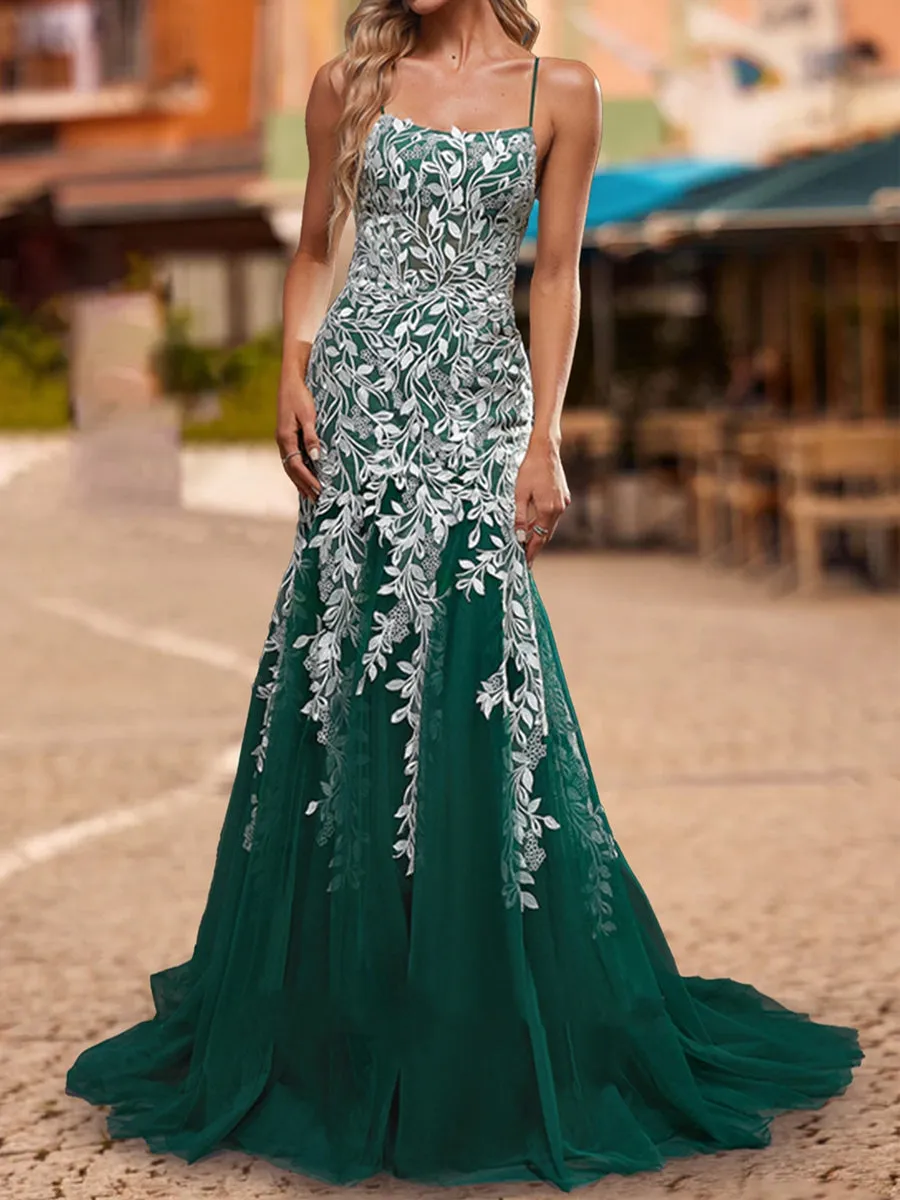 Trumpet/Mermaid Scoop Sleeveless Lace Prom Dresses sold by Lavetir product image thumbnail 3