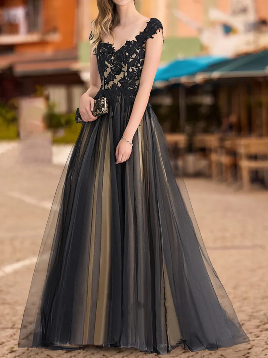 Ball Gown V-Neck Sleeveless Applique Prom Dresses sold by Lavetir product image thumbnail 4