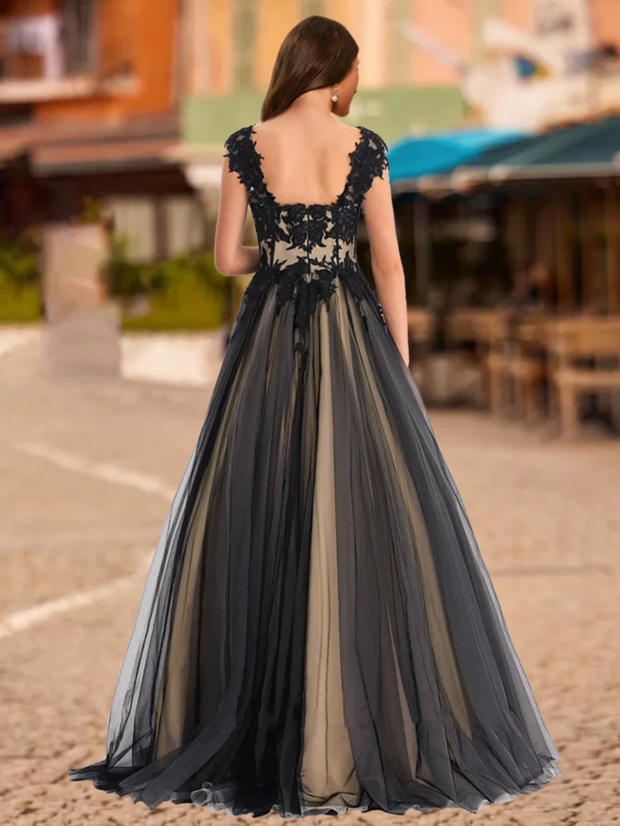 Ball Gown V-Neck Sleeveless Applique Prom Dresses sold by Lavetir product image thumbnail 2
