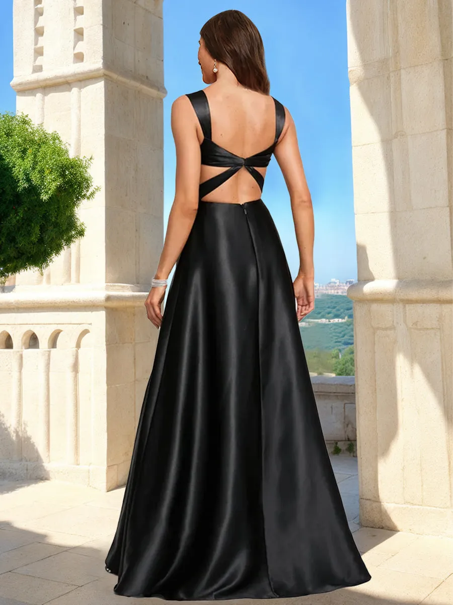 A-Line/Princess V-Neck Sleeveless Prom Dresses with Split Side sold by Lavetir product image thumbnail 2