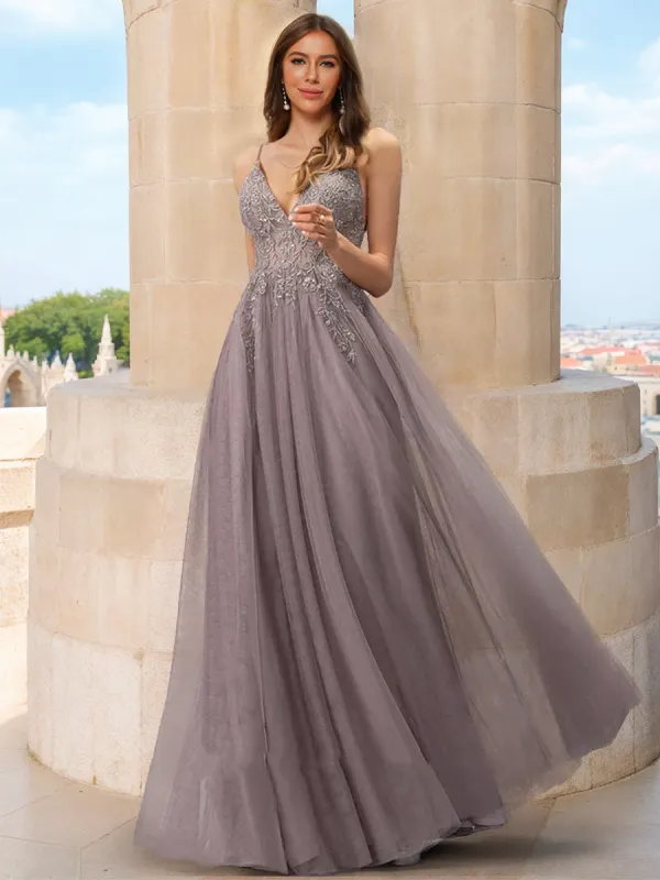 A-Line/Princess V-Neck Sleeveless Sequins Prom Dresses sold by Lavetir