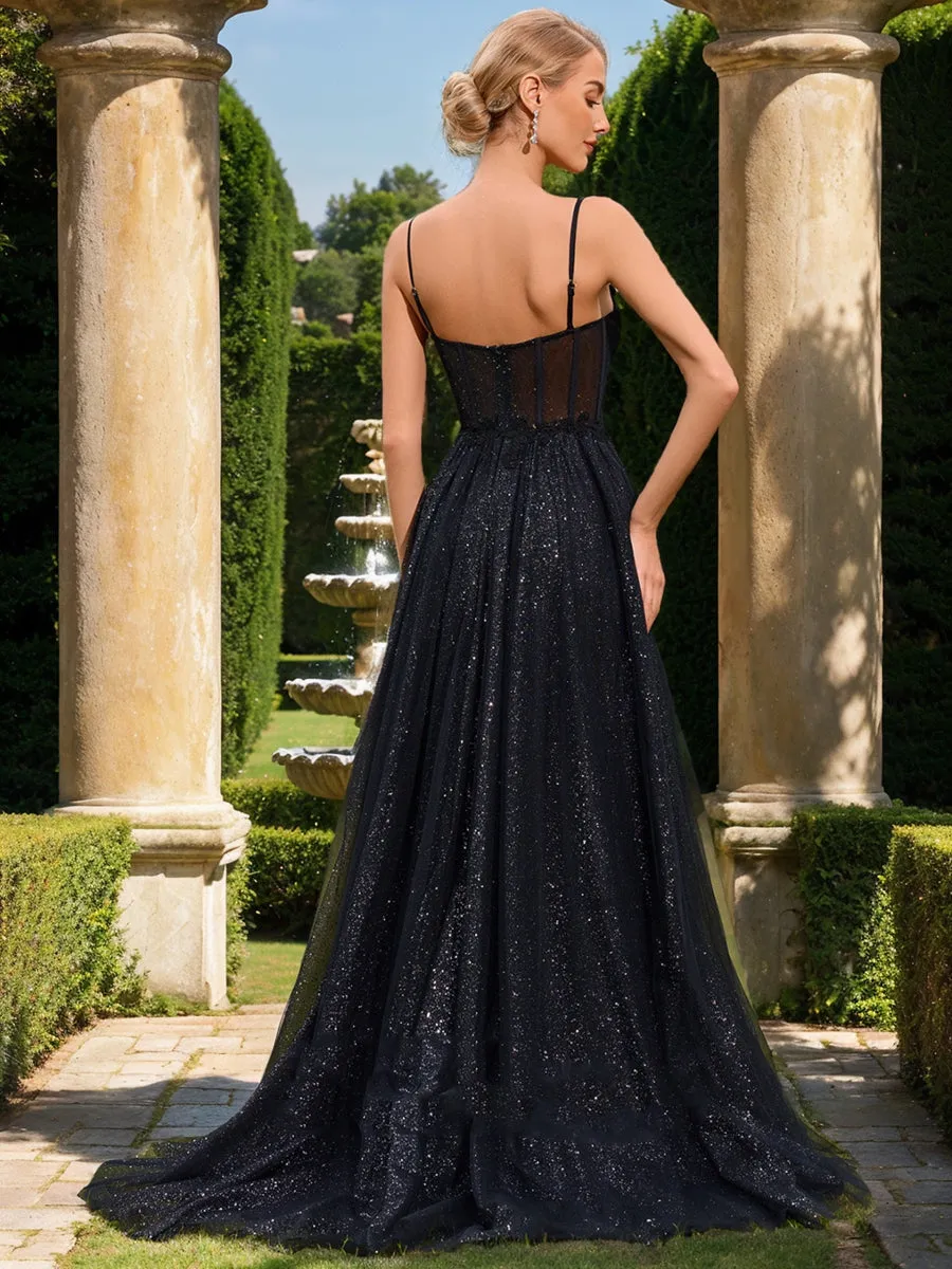 A-Line/Princess Sweetheart Sleeveless Appliques Prom Dresses sold by Lavetir product image thumbnail 2